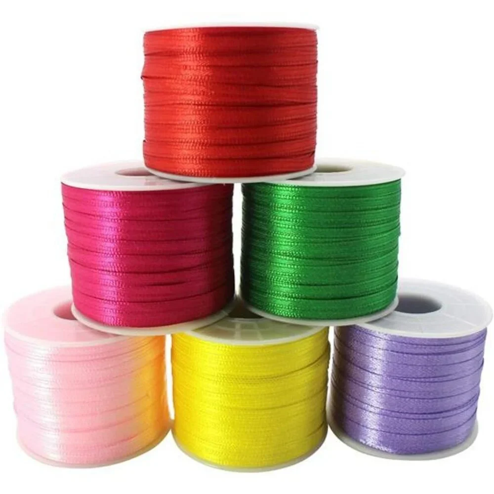 12 Roll Satin Ribbon Set 1 8 Inch Wide 1200 Yards Colorful Ribbon for Gift Wrapp